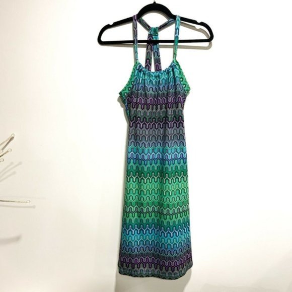 [SOLD] Prana Women's Size M Quinn Dress Cool Green Ibiza Racerback Knee Length - Picture 8 of 10